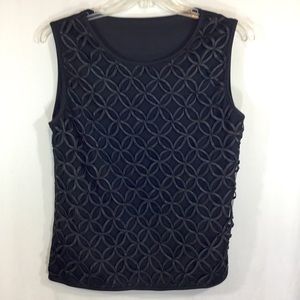 Black Sleeveless Top, Large, Party, Holliday Woman